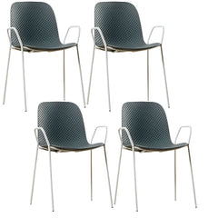 Scandinavian Stackable Plastic & Acrylic Kitchen & Dining Chair with Metal Legs Dining Chairs