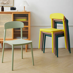 Scandinavian Style Plastic & Acrylic Kitchen & Dining Chair with Low Back Dining Chairs