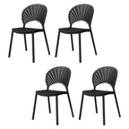 Scandinavian style plastic and acrylic side chair with low back for kitchen and dining