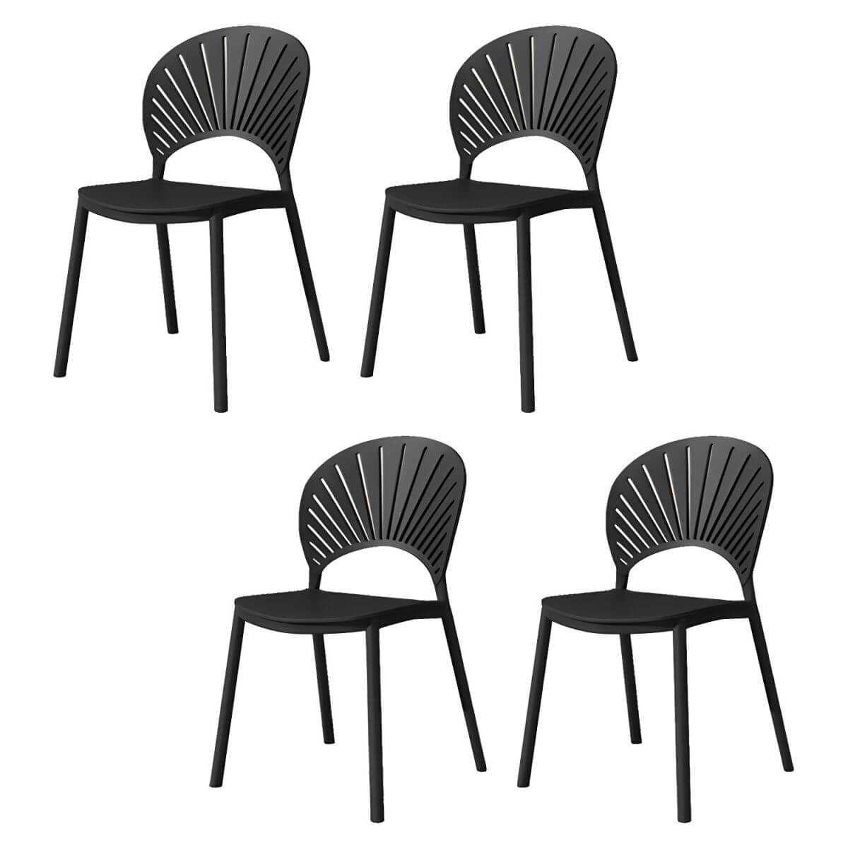 Scandinavian style plastic and acrylic side chair with low back for kitchen and dining