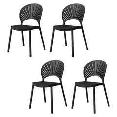 Scandinavian Style Plastic & Acrylic Side Chair with Low Back for Kitchen & Dining Dining Chairs