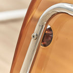 Scandinavian style low back side chair made of plastic and acrylic, ideal for kitchen and dining areas