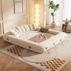 Bean Bag Style Pet-friendly Folding Floor Velvet Sleeper Sofa Bed