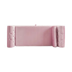 51" Pink Velvet Ottoman Bench with Flip-Top Storage