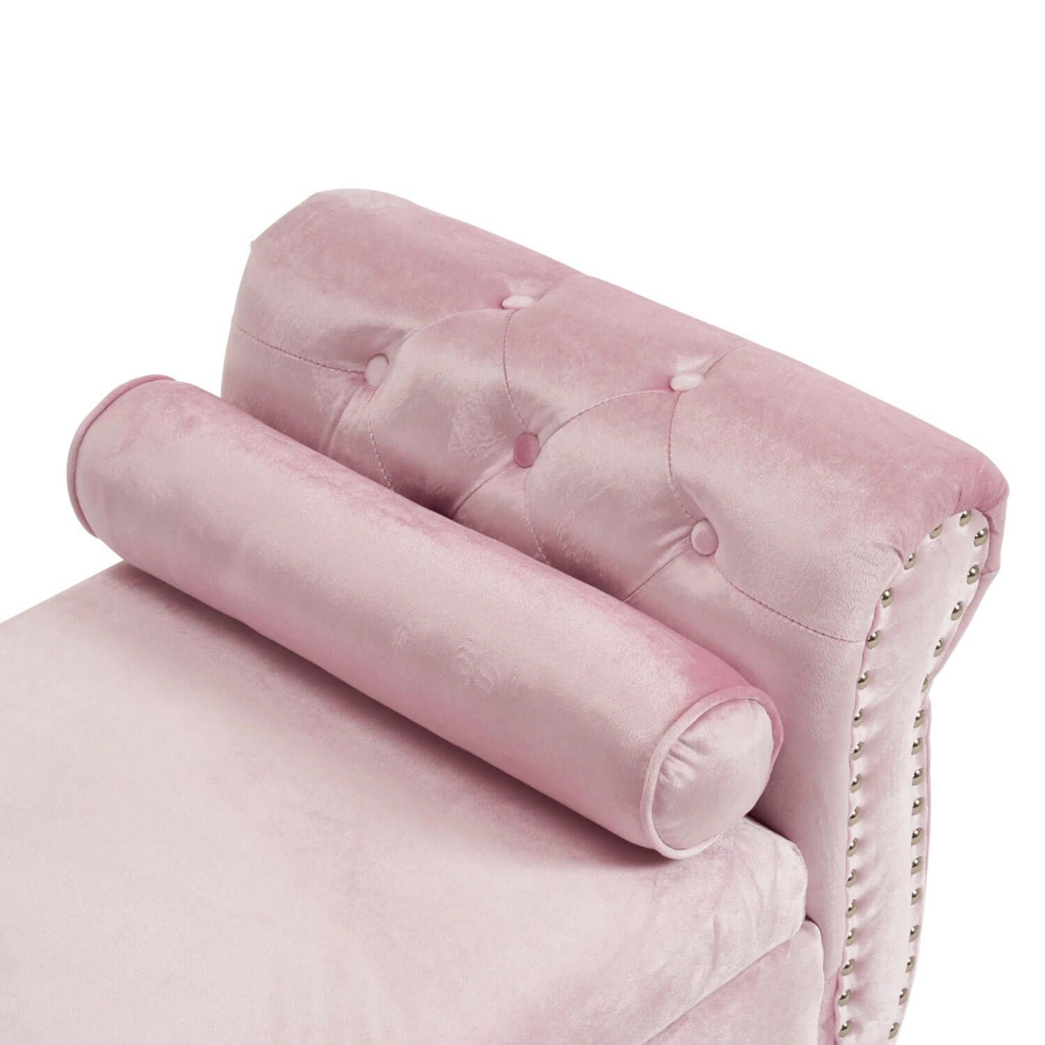 51" Pink Velvet Ottoman Bench with Flip-Top Storage