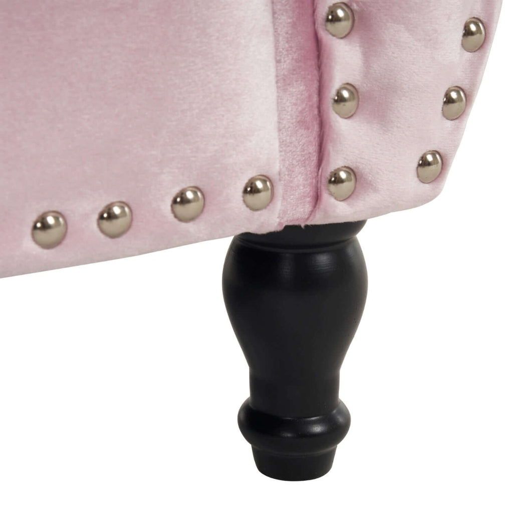 51" Pink Velvet Ottoman Bench with Flip-Top Storage