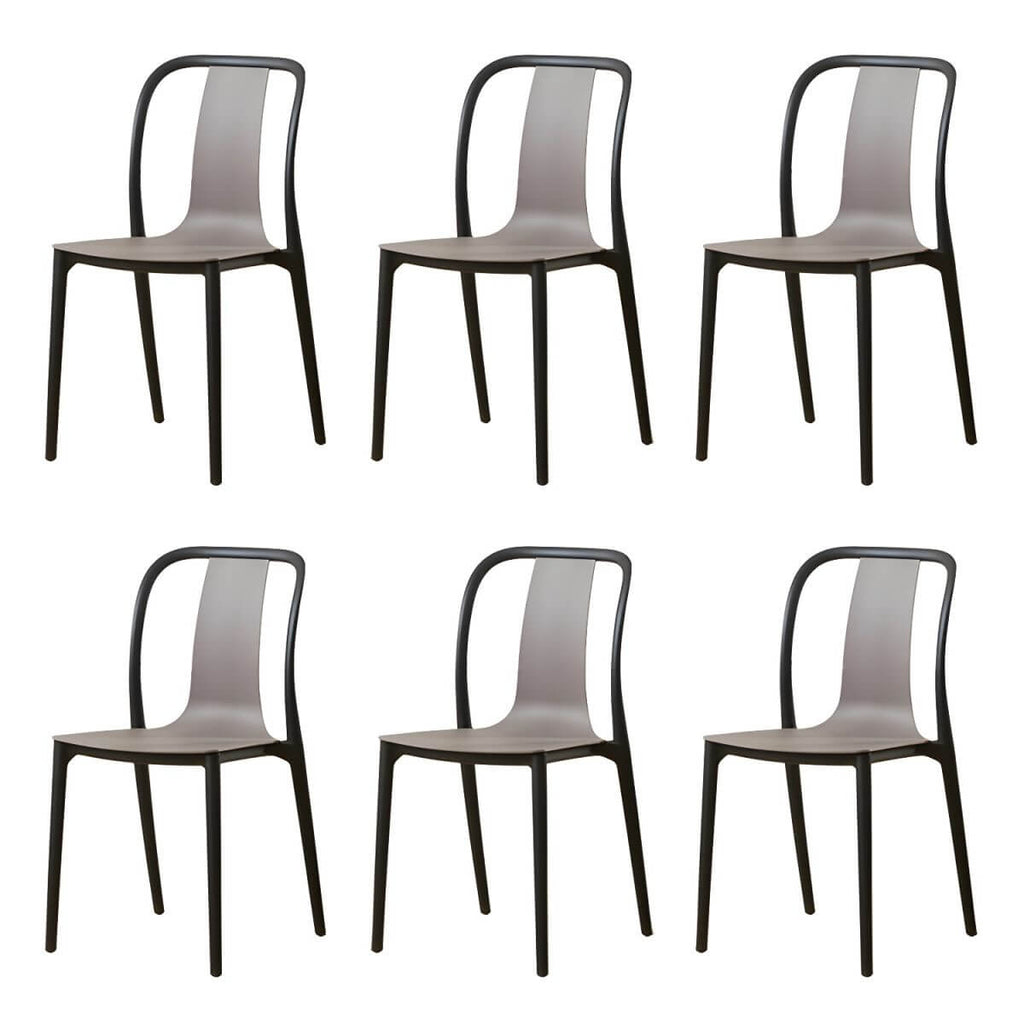 Low-back plastic and acrylic side chair with modern style for kitchen and dining areas