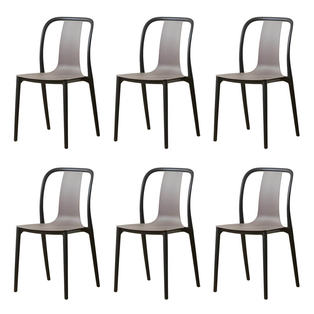 Low-back plastic and acrylic side chair with modern style for kitchen and dining areas