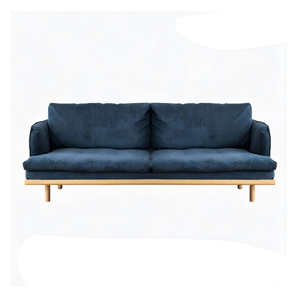Modern polyester sofa settee with recessed arms and tight back, ideal for living room seating