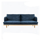 Modern polyester sofa settee with recessed arms and tight back, ideal for living room seating