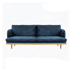 Modern Style Polyester Sofa Recessed Arm Tight Back Settee for Living Room Sofa