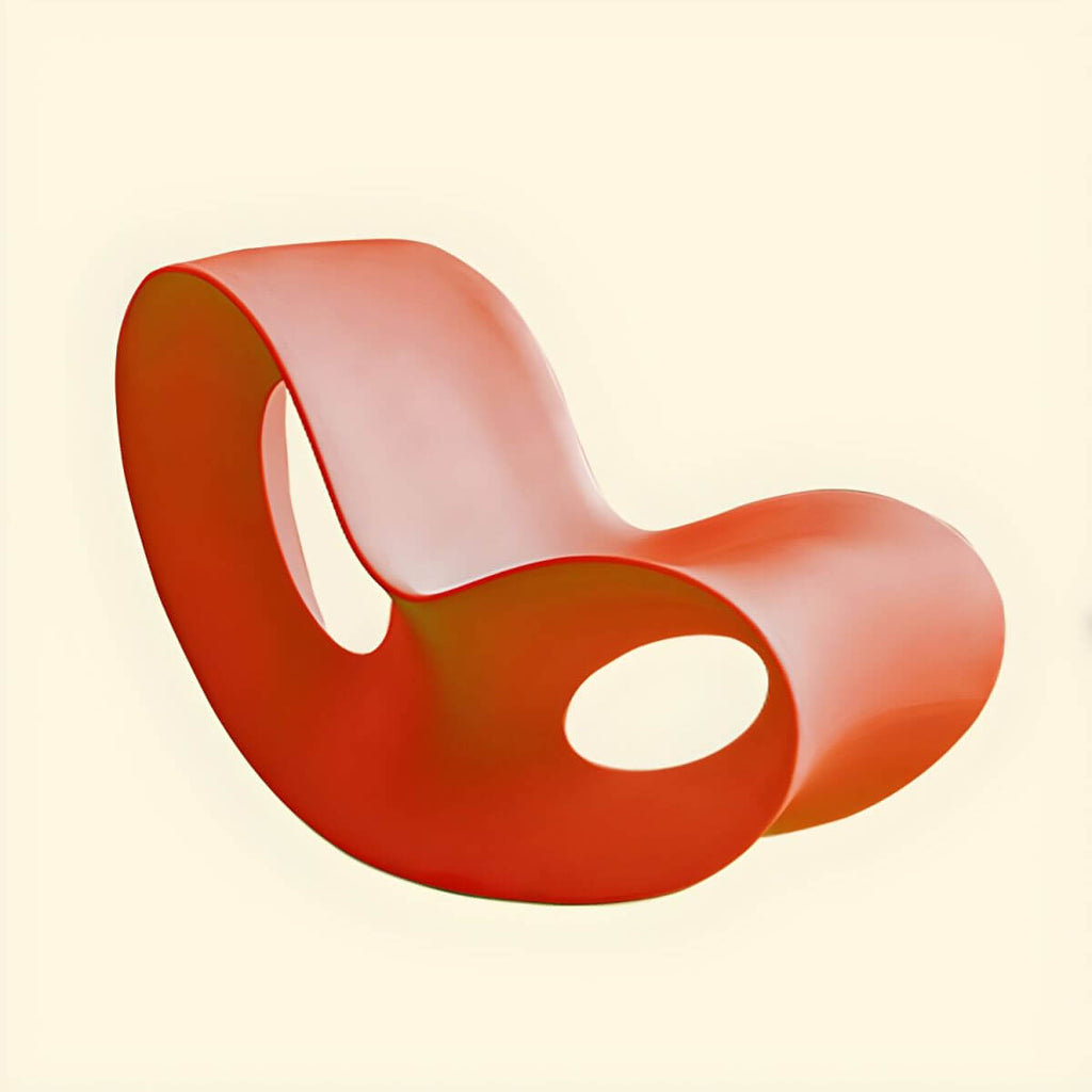 Acrylic contemporary indoor rocking chair without armrest in solid color