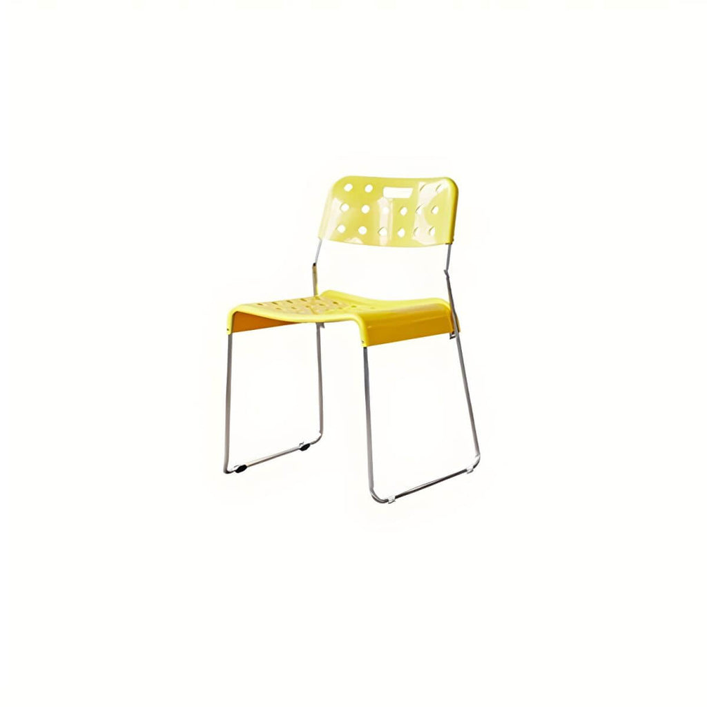 Stackable plastic and acrylic side chair for modern garden and dining use