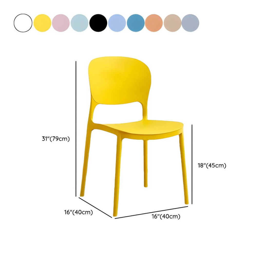 Scandinavian style stackable plastic and acrylic dining side chair for kitchen and dining