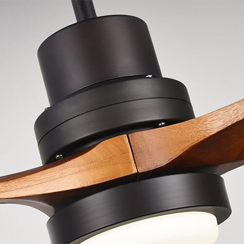 52-Inch Modern Ceiling Fan with Light and Walnut Blades