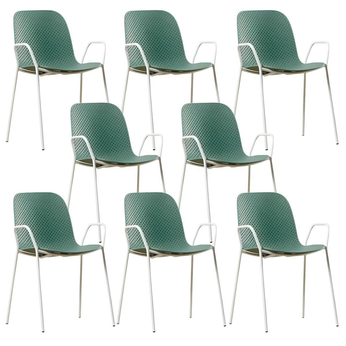 Scandinavian stackable kitchen chair with plastic and acrylic seat and metal legs