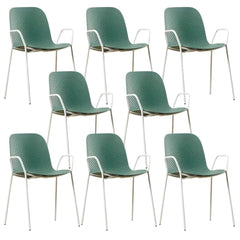 Scandinavian Stackable Plastic & Acrylic Kitchen & Dining Chair with Metal Legs Dining Chairs