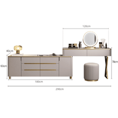 Modern Minimalist Makeup Vanity and Storage Cabinet Combo - Elegant Design for Stylish Spaces