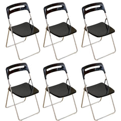 Collapsible Open Back Side Chair with Plastic & Acrylic Material - Modern Kitchen & Dining Dining Chairs