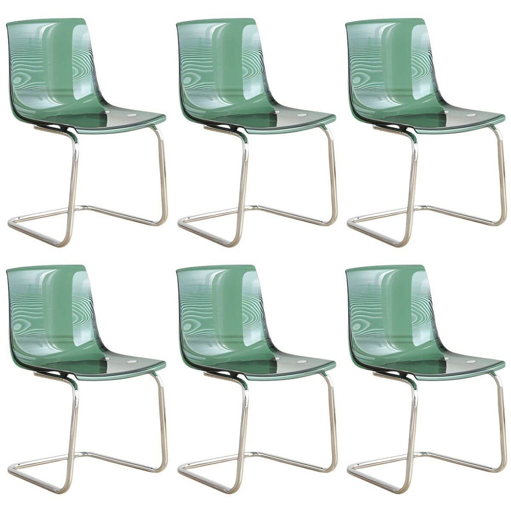 Scandinavian style plastic and acrylic non-upholstered side dining chair