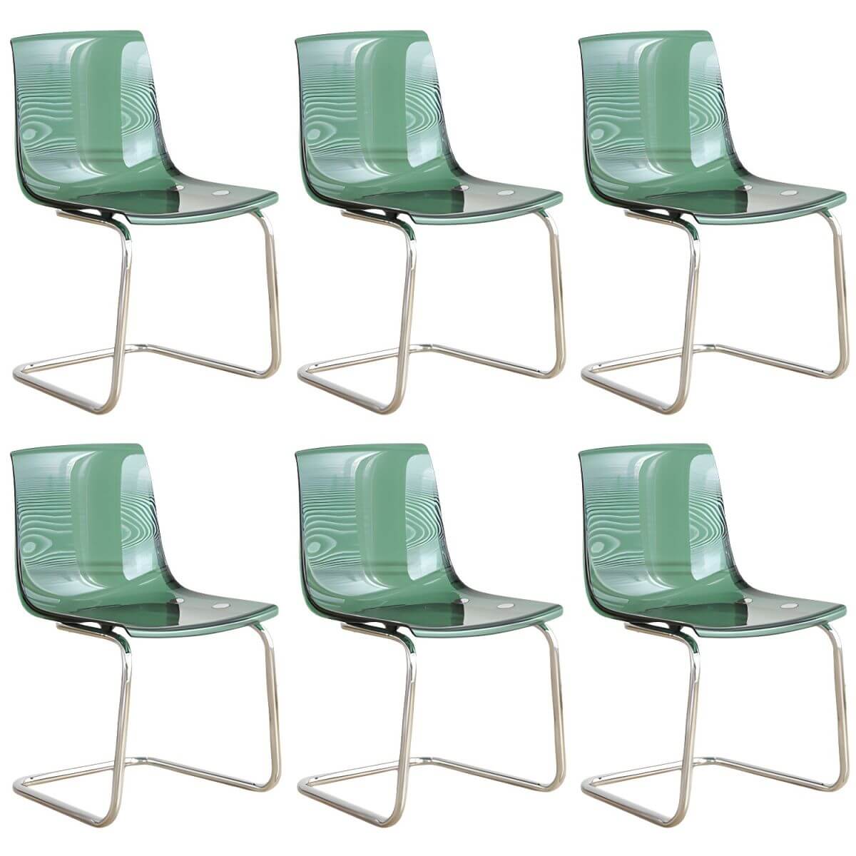 Scandinavian style plastic and acrylic non-upholstered side dining chair