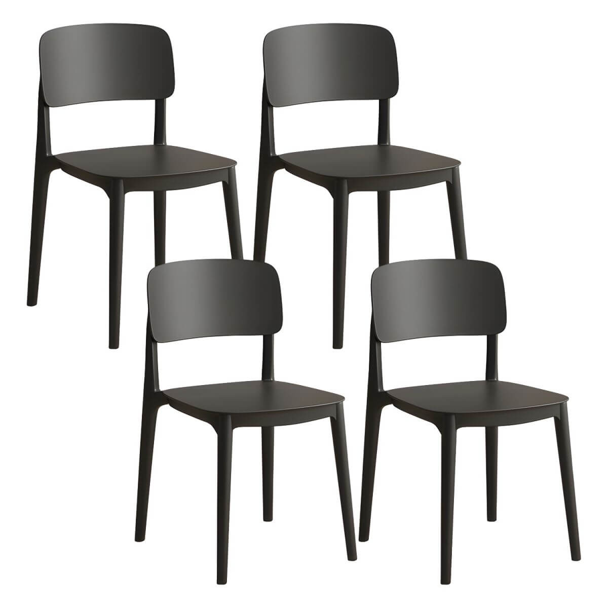 Scandinavian style stackable plastic and acrylic side chair for kitchen and dining