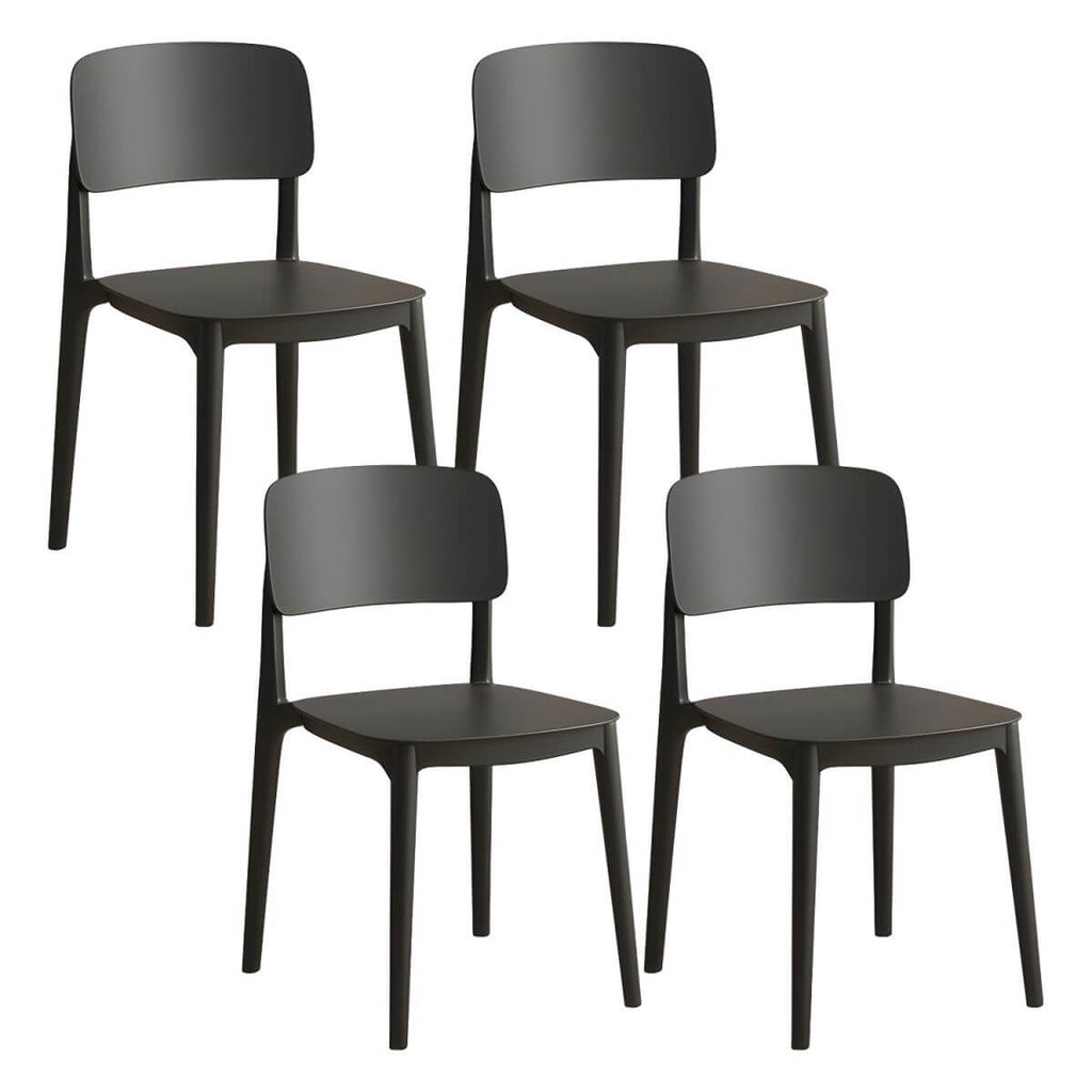 Scandinavian style stackable plastic and acrylic side chair for kitchen and dining