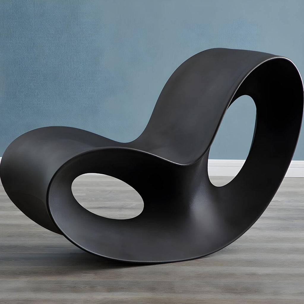 Contemporary plastic and acrylic rocking accent chair with modern design