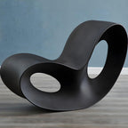 Contemporary plastic and acrylic rocking accent chair with modern design