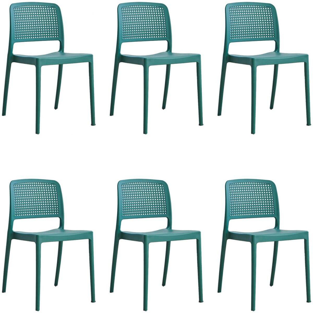 Stackable modern plastic and acrylic side chair for kitchen and dining use