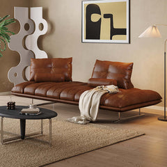 Living Room Double Sided Sofa with Leather Upholstery
