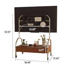 Modern Movable TV Stand Wood Small Media Console for Living Room