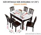 53 Inch Ebony Marble Dining Set With 6 Chairs