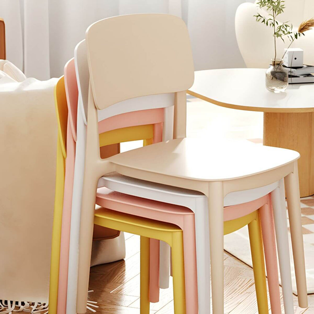 Scandinavian style stackable plastic and acrylic side chair for kitchen and dining main product image