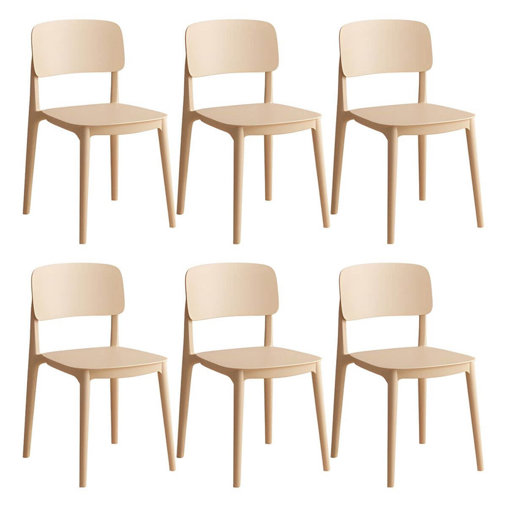 Scandinavian style stackable plastic and acrylic side chair for kitchen and dining