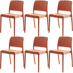 Scandinavian plastic and acrylic dining chair with low backrest and armless design