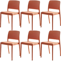 Scandinavian Plastic & Acrylic Dining Chair with Low Back Rest and Armless Design Dining Chairs