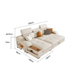 Space-Saving Sofa Bed: Transformable Furniture with Cute Pony Stool for Added Convenience