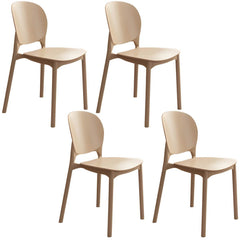 Stackable Scandinavian Side Chair with Open Back and Plastic & Acrylic Material Dining Chairs