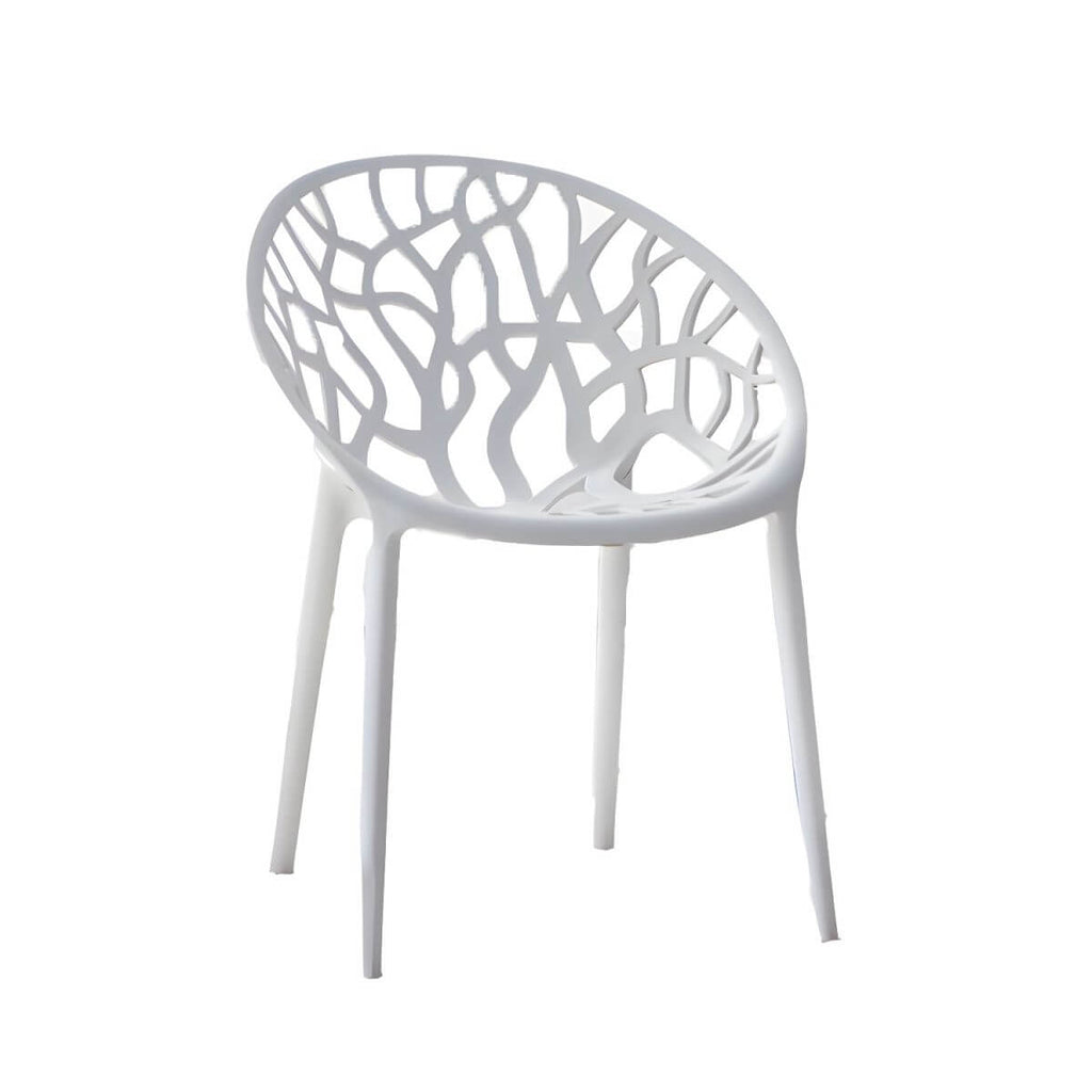 Scandinavian style sloped arm chair made of plastic and acrylic, ideal for kitchen and dining areas