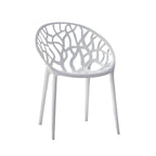 Scandinavian style sloped arm chair made of plastic and acrylic, ideal for kitchen and dining areas