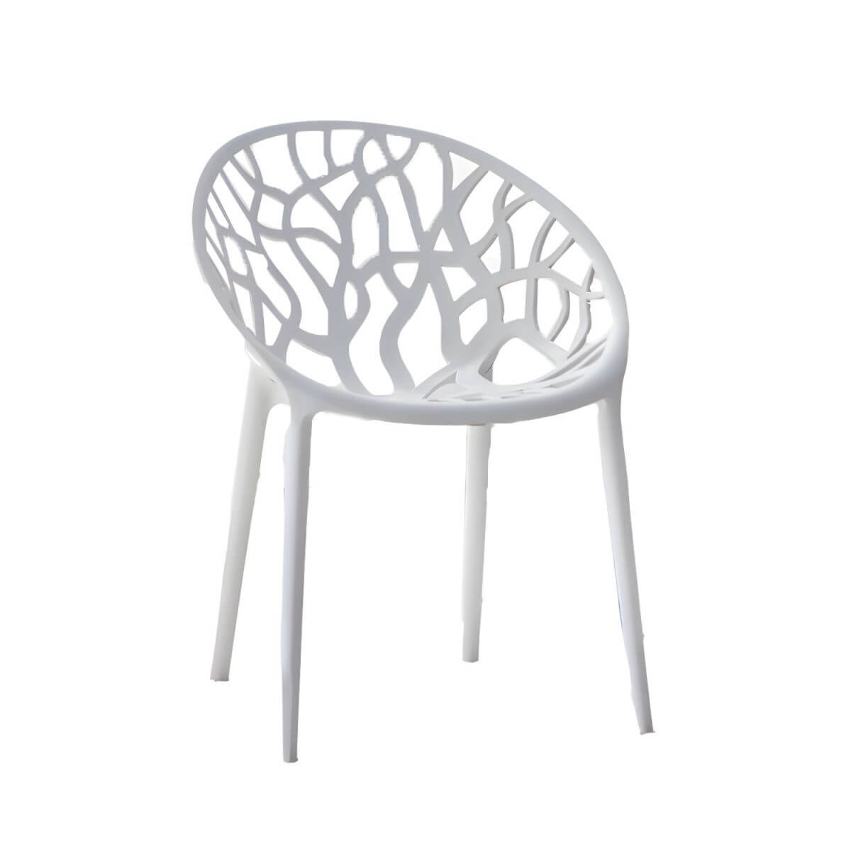Scandinavian style sloped arm chair made of plastic and acrylic, ideal for kitchen and dining areas