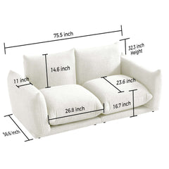 Modern Modular Cloud Sectional Couch Lambswool Fabric Chaise Oversized Sofa