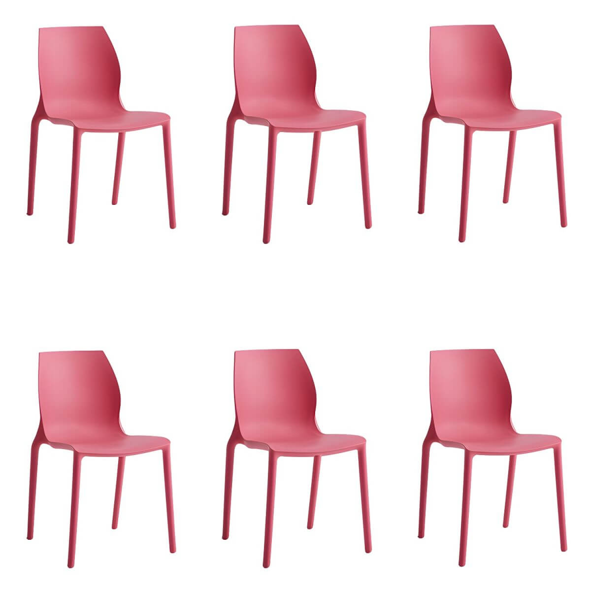 Stackable modern Scandinavian plastic and acrylic chair for kitchen and dining use