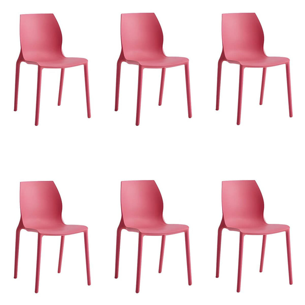 Stackable modern Scandinavian plastic and acrylic chair for kitchen and dining use