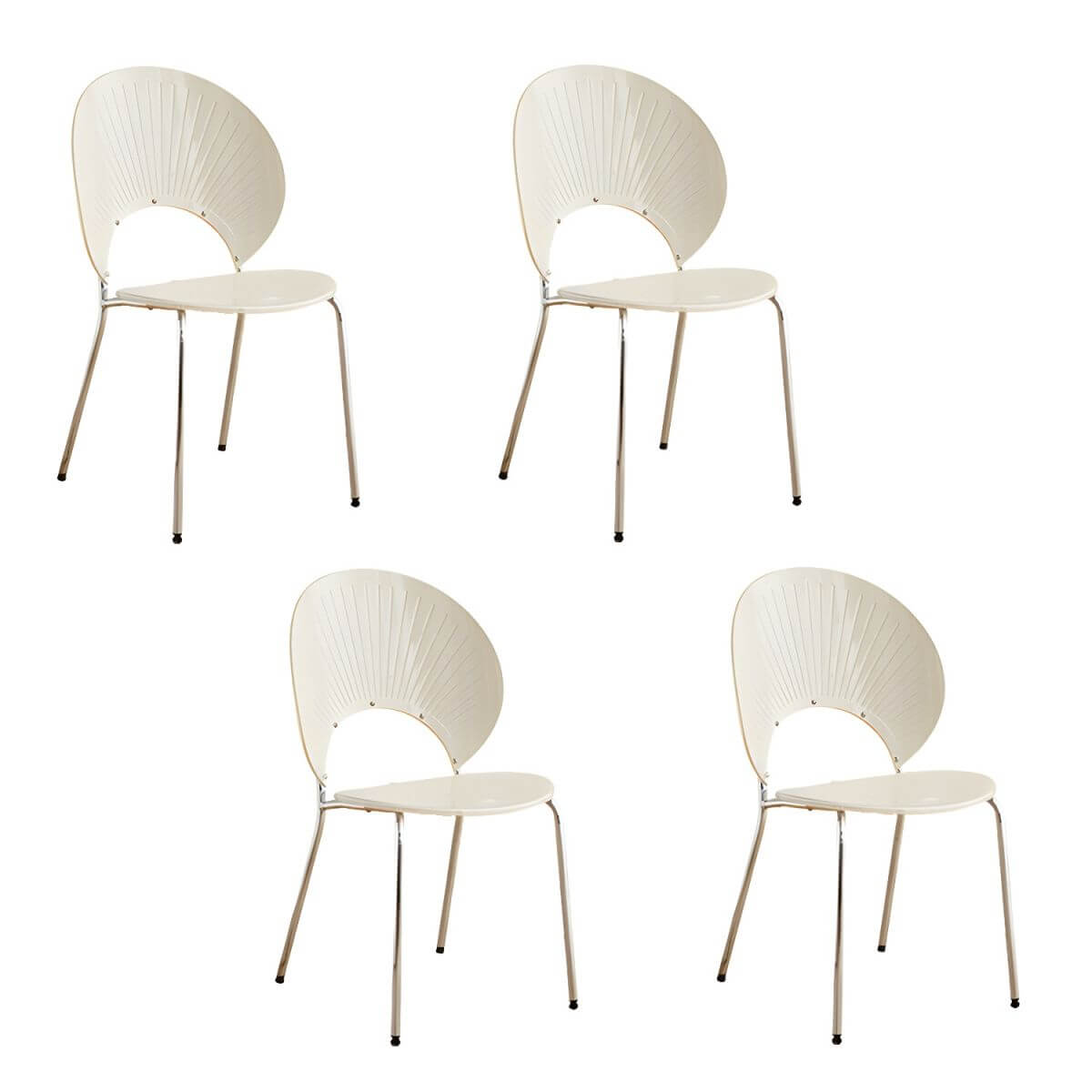 Scandinavian style stackable armless side chair made of plastic and acrylic for dining