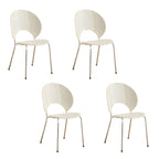 Scandinavian style stackable armless side chair made of plastic and acrylic for dining