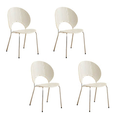 Scandinavian Style Stackable Armless Side Chair in Plastic & Acrylic Dining Chairs