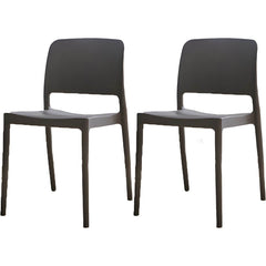 Scandinavian Plastic & Acrylic Dining Chair with Low Back Rest and Armless Design Dining Chairs