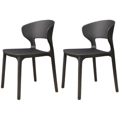 Scandinavian Stackable Side Chair with Open Back and Plastic & Acrylic Material Dining Chairs